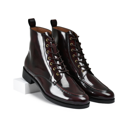 Brown Brushoff Genuine Tata Leather Lace Up Mens Boots (Cooper)