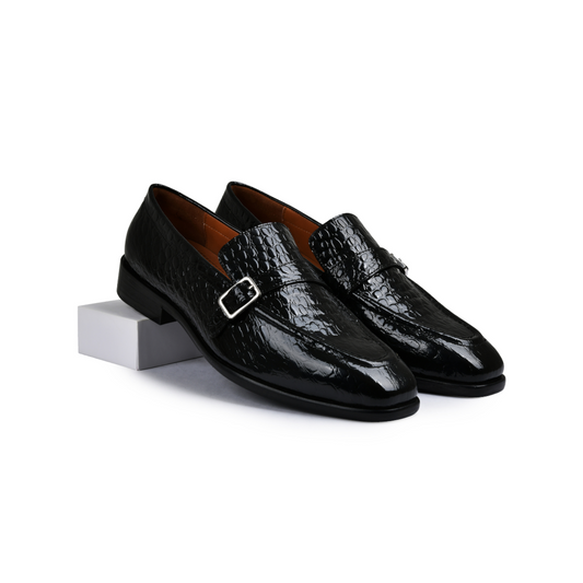 Baby Shine Genuine Tata Leather Monk Straps Loafers For Men (Harvey)