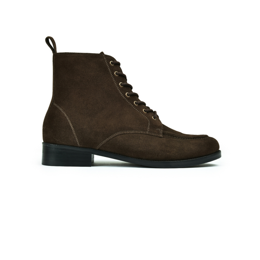 Suede Brown Genuine Tata Leather Lace Up Mens Boots (Cooper)