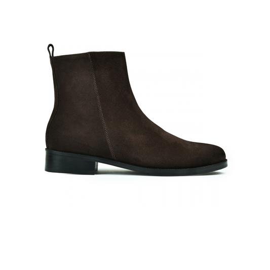 Suede Brown Genuine Tata Leather Chelsea Boots For Men (Lord)