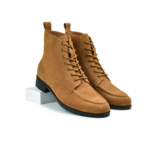 Suede Tan Genuine Tata Leather Lace Up Mens Boots (Cooper)