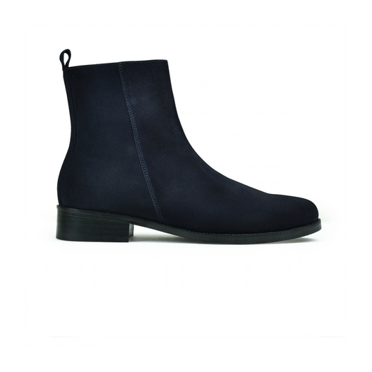 Suede Navy Genuine Tata Leather Chelsea Boots For Men (Lord)
