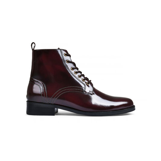 Cherry Brushoff Genuine Tata Leather Lace Up Mens Boots (Dexter)